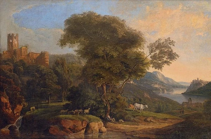 Johann Christian Vollerdt - 102, Paesaggio del Reno